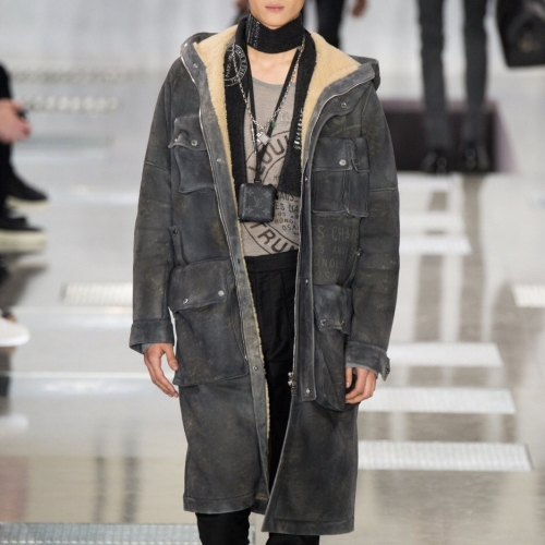 ルイヴィトン-ルイヴィトンメンズキャメル-ヘアレザーコートu01558グレー