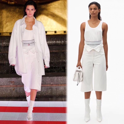 アレクサンダーワンレディースクラシックデニムショートパンツw0062ホワイト