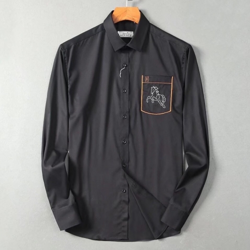 エルメスエルメスメンズクラシックコットンシャツr0376ブラック