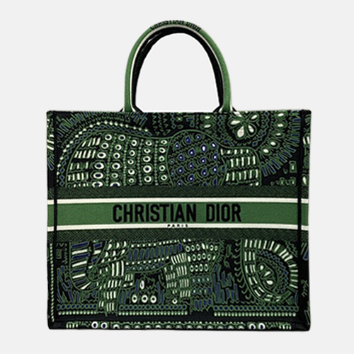 ,ディオールレディースキャンバスブックトートバッグショッパーバッグB0500,,グリーン