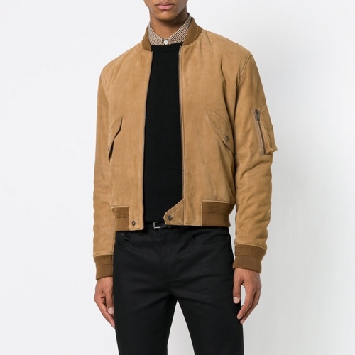 サンローランメンズクラシックレザージャケットl0081.キャメル