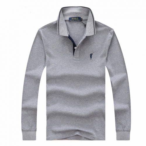 ポロポロメンズコットンポロスウェットシャツl00292(グレー/ネイビー)