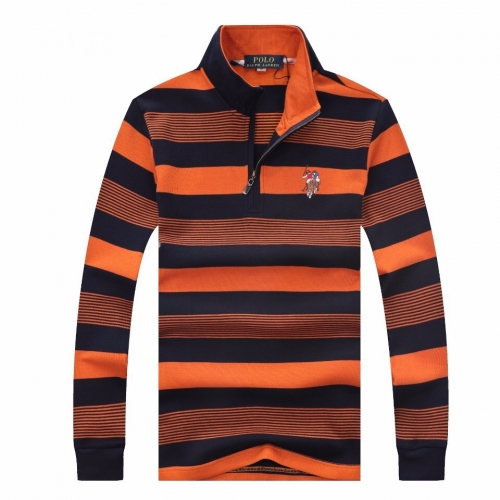 ポロポロメンズコットンポロスウェットシャツl0031オレンジ