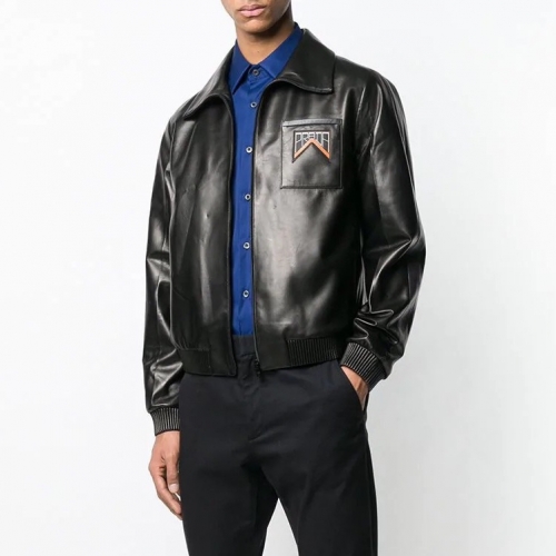 プラダプラダメンズカジュアルレザージャケットa0937ブラック