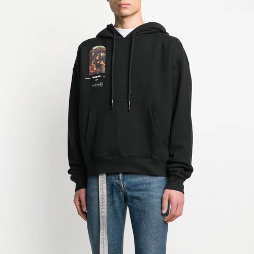 オフホワイトオフホワイトメンズオーバーサイズフーディf0324ブラック