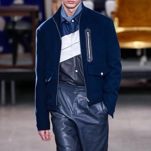 エルメスエルメスメンズカジュアルカシミヤジャケットr0388.ブルー