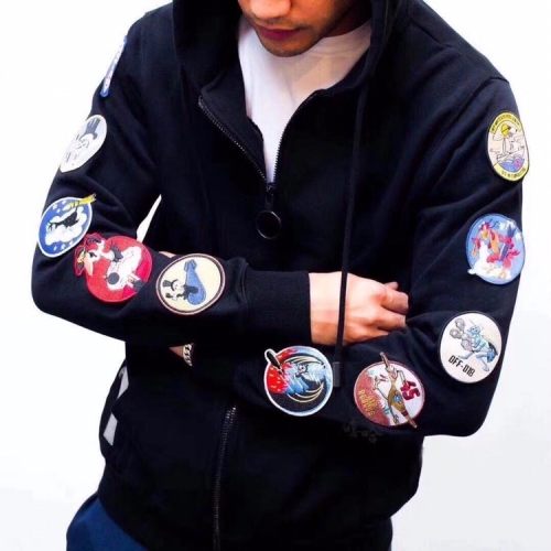 オフホワイトオフホワイトメンズオーバーサイズフーディf0329ブラック