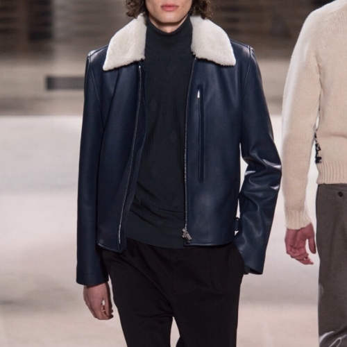 バーバリーバーバリーメンズカジュアルレザージャケットr02003ブルー