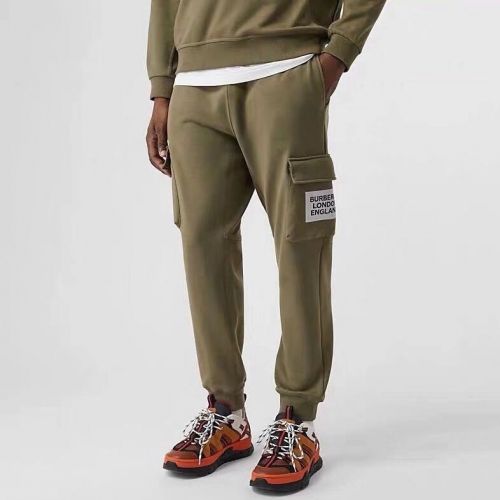 バーバリーバーバリーメンズカジュアルコットントレーニングパンツr0.グリーン