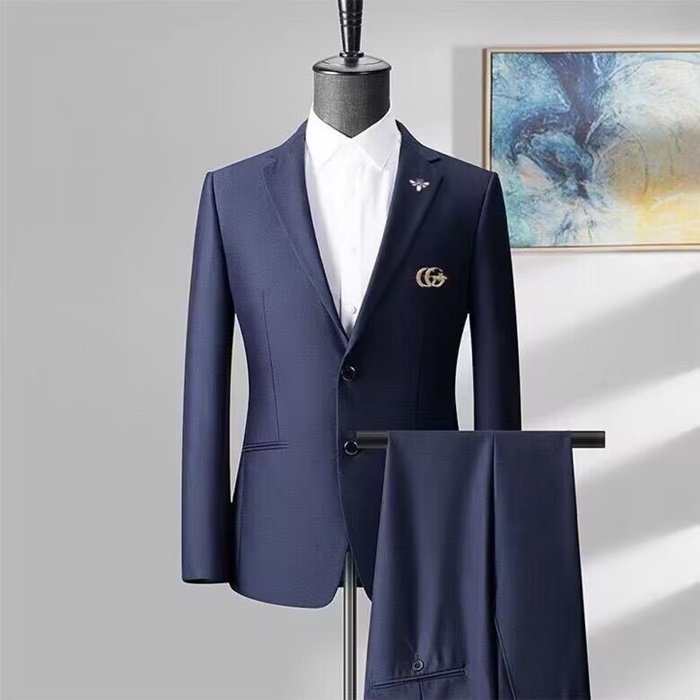 グッチグッチメンズビジネスカシミヤジャケット&c02036ネイビー