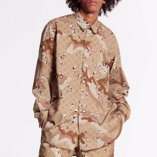 ルイヴィトンルイヴィトンメンズトレンディコットンシャツu01610.ブラウン