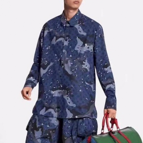 ルイヴィトンルイヴィトンメンズトレンディコットンシャツu01611.ネイビー