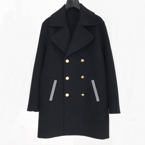 ヴェルサーチェヴェルサーチェメンズビジネスカシミヤコートr0524ブラック