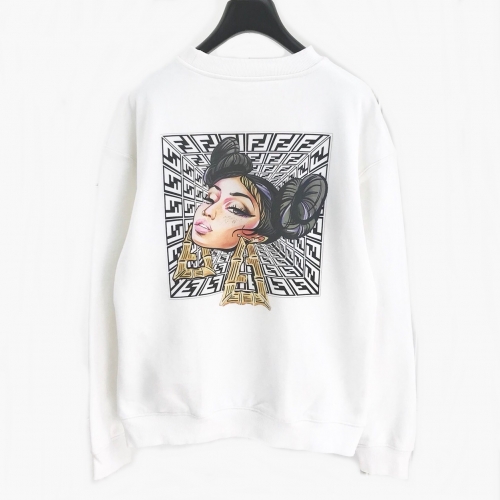 ェンディェンディメンズクルーネックベルベット長袖Tシャツn0550ホワイト