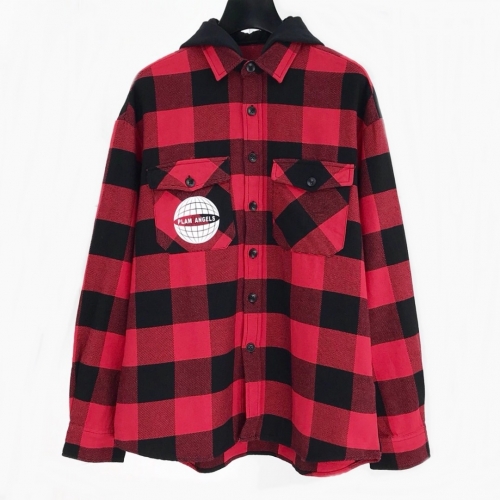 パームエンジェルスパームエンジェルスメンズクラシックチェックシャツm0090.レッド