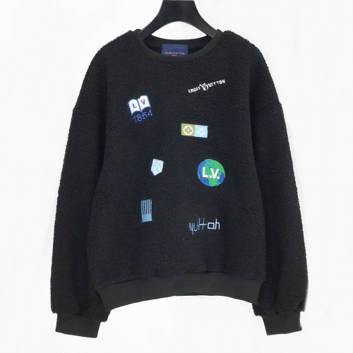 ルイヴィトンルイヴィトンメンズカジュアルフランネル長袖Tシャツu01635ブラック