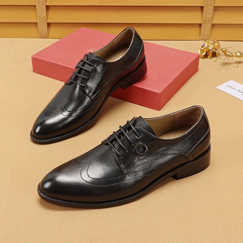 サルヴァトーレフェラガモメンズレザーオックスフォードシューズS0159ブラック