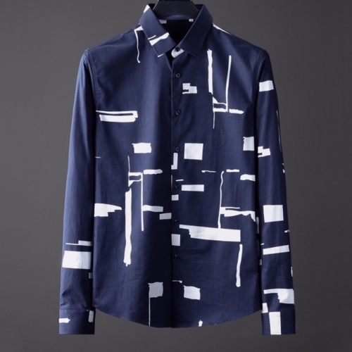 プラダメンズカジュアルコットンシャツa0962ネイビー