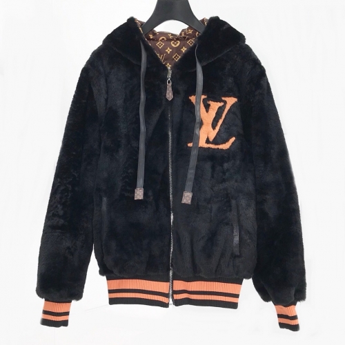 ルイヴィトンルイヴィトンメンズベルベット両面フーディu01654.ブラック