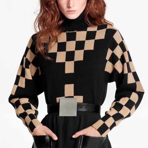 -ルイヴィトンレディース用クルーネックウールセーターu01659ブラック