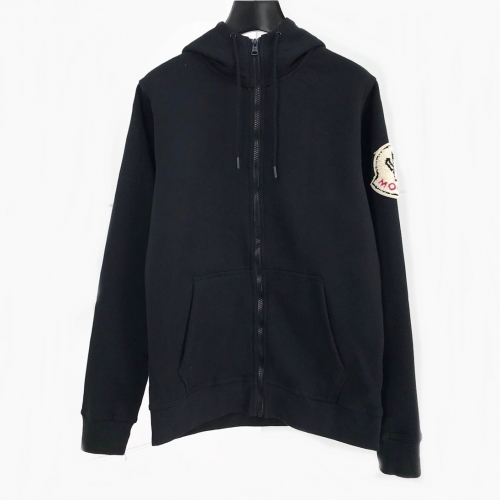 モンクレール-モンクレールメンズカジュアルコットン起毛ジップアップフーディc01457ブラック