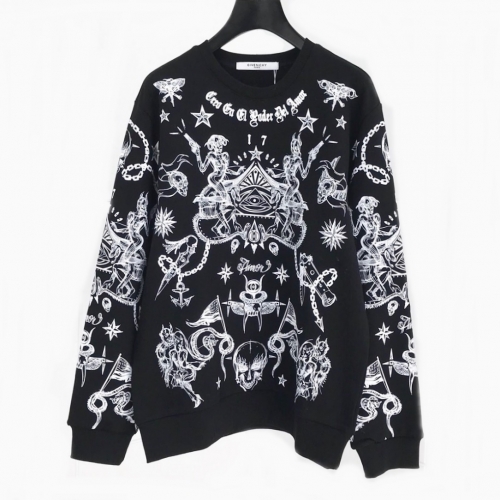 ジバンシィ--ジバンシィメンズカジュアルコットンスウェットシャツv0315.ブラック