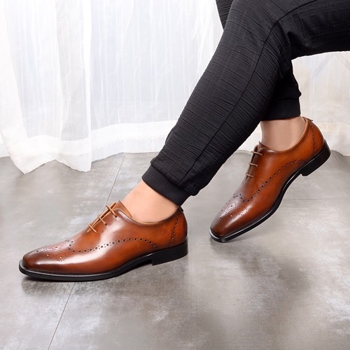 サルヴァトーレフェラガモメンズレザーオックスフォードシューズS0243ブラウン