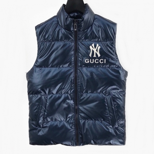 グッチグッチメンズパッチモダンダウンパディングベストc02174ネイビー