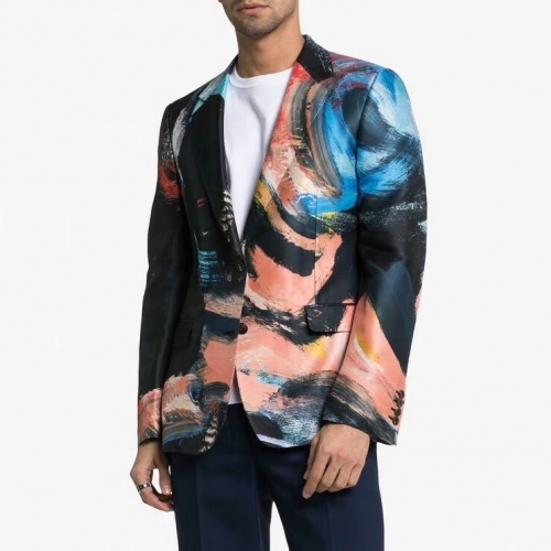 アレクサンダーマックイーンアレクサンダーマックイーンメンズネックコットンスーツジャケットe0083ブルー