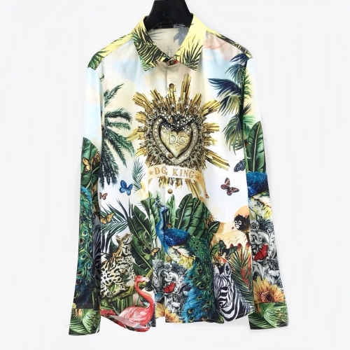 ドルチェ＆ガッバーナドルチェ＆ガッバーナメンズトレンディシャツl0274グリーン