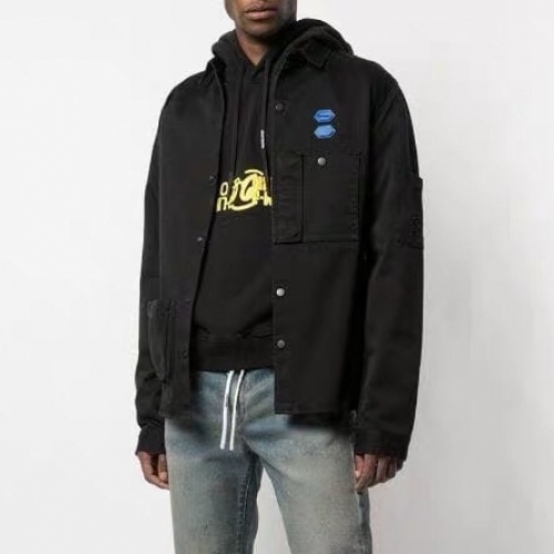 オフホワイトオフホワイトメンズベーシックオーバーサイズデニムシャツf0368ブラック