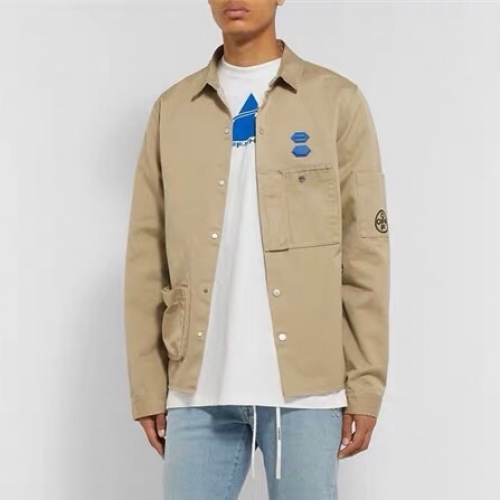 オフホワイトオフホワイトメンズベーシックオーバーサイズデニムシャツf0369ベージュ