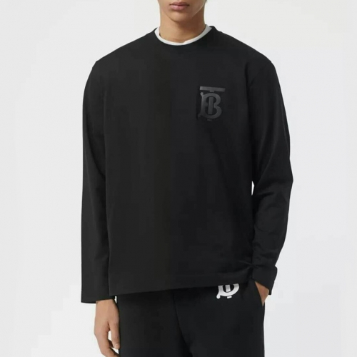 バーバリーバーバリーメンズカジュアルコットン長袖Tシャツr02108ブラック