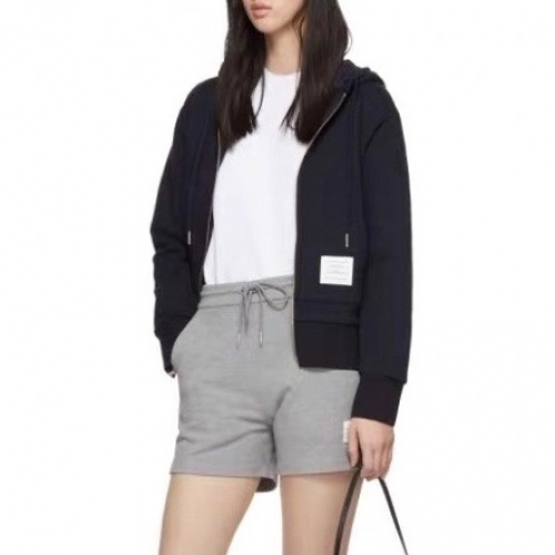 トムブラウン-トムブラウンメンズカジュアルジップアップコットンフーディm0509ブラック