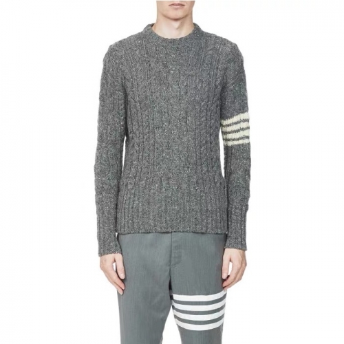 トムブラウン-トムブラウンメンズストラップクルーネックセーターm0510グレー