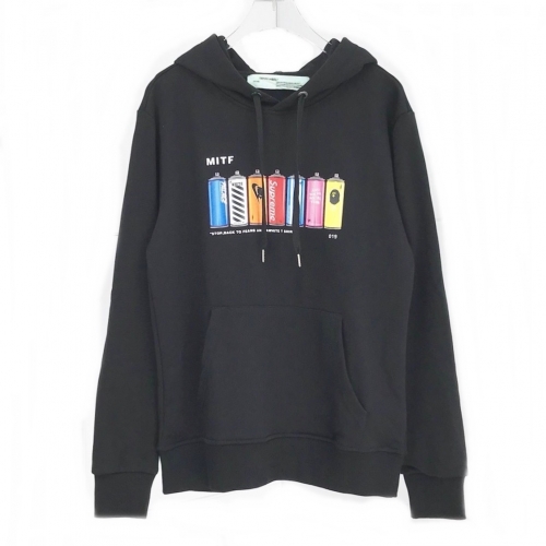 オフホワイトオフホワイトメンズカジュアルコットンフーディf0376.ブラック