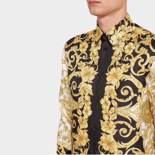 ヴェルサーチェヴェルサーチェメンズコットンシャツr0538ゴールド