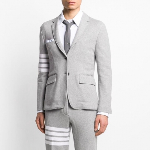 トムブラウンメンズカジュアルコットンスーツジャケットm0516グレー