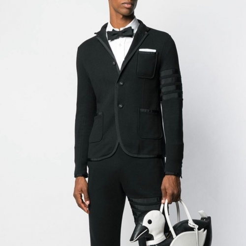 トムブラウンメンズカジュアルコットンスーツジャケットm0547.ブラック