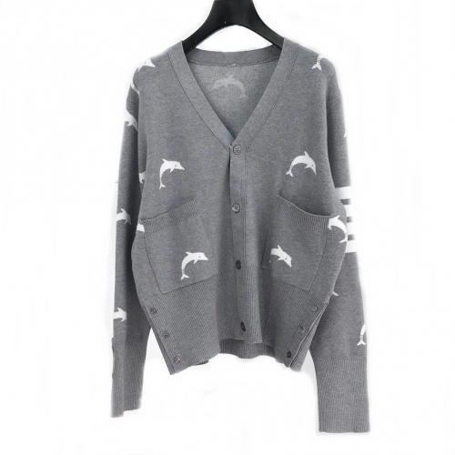 トムブラウントムブラウンメンズクラシックネックウールカーディガンm0554グレー