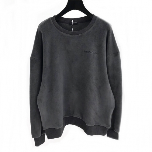 バレンシアガ-バレンシアガメンズクルーネックフランネルスウェットシャツl0506ダークグレー