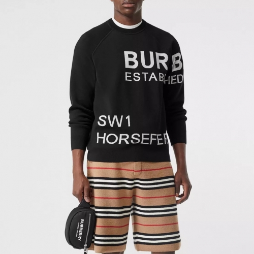 バーバリーバーバリーメンズカジュアルコットン長袖Tシャツr02171ブラック