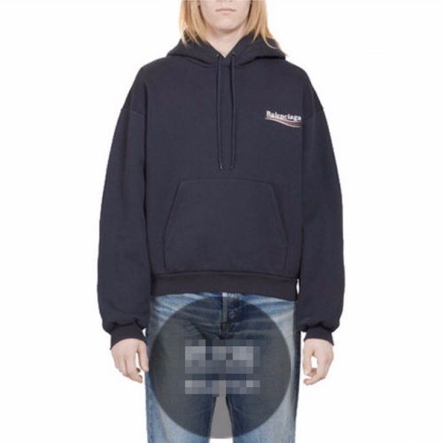 バレンシアガバレンシアガメンズコットン起毛オーバーサイズフーディl0540ネイビー