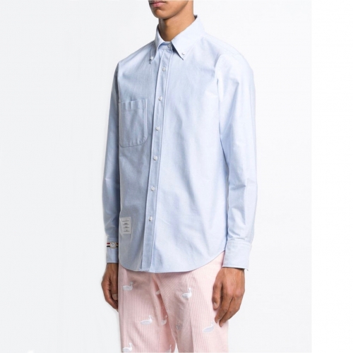 トムブラウントムブラウンメンズストラップコットンシャツm0590.ブルー