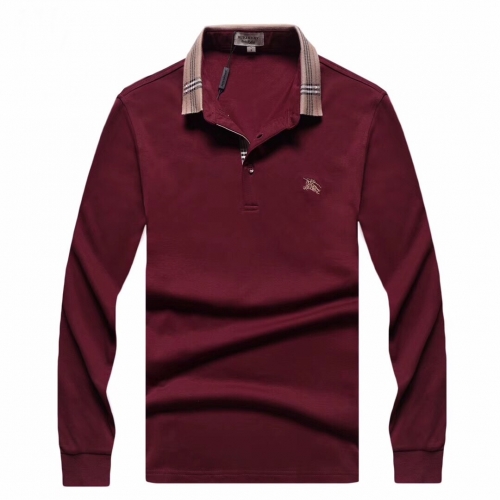 バーバリーバーバリーメンズカジュアルコットンポロスウェットシャツr02177バーガンディ