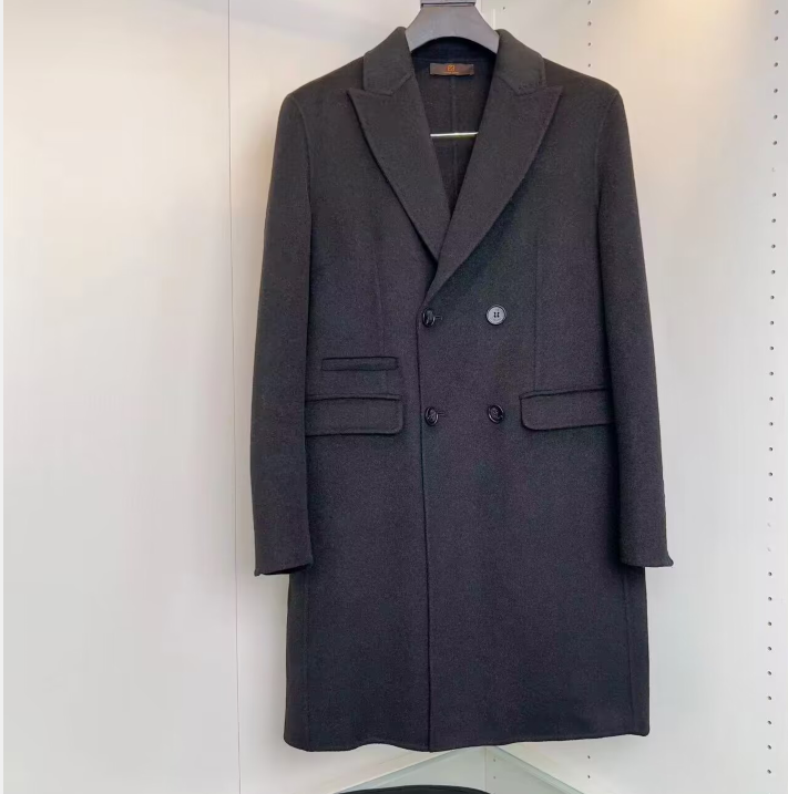 エルメネジルドゼニアメンズビジネスカシミヤコートg0136.ブラック