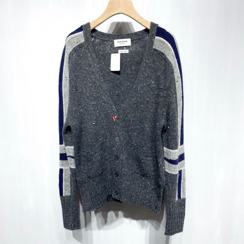 トムブラウントムブラウンメンズストラップネックウールカーディガンm0597グレー