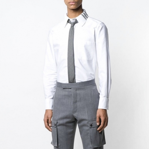 トムブラウントムブラウンメンズストラップコットンシャツm0598.ホワイト