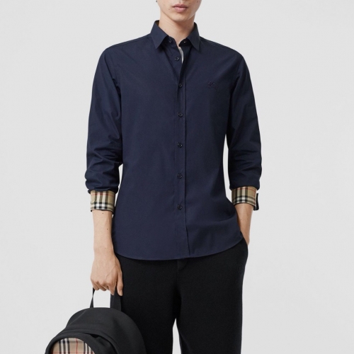 バーバリーバーバリーメンズヴィンテージベーシックコットンシャツr02270.ネイビー