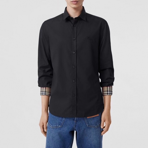 バーバリーバーバリーメンズヴィンテージベーシックコットンシャツr02271.ブラック